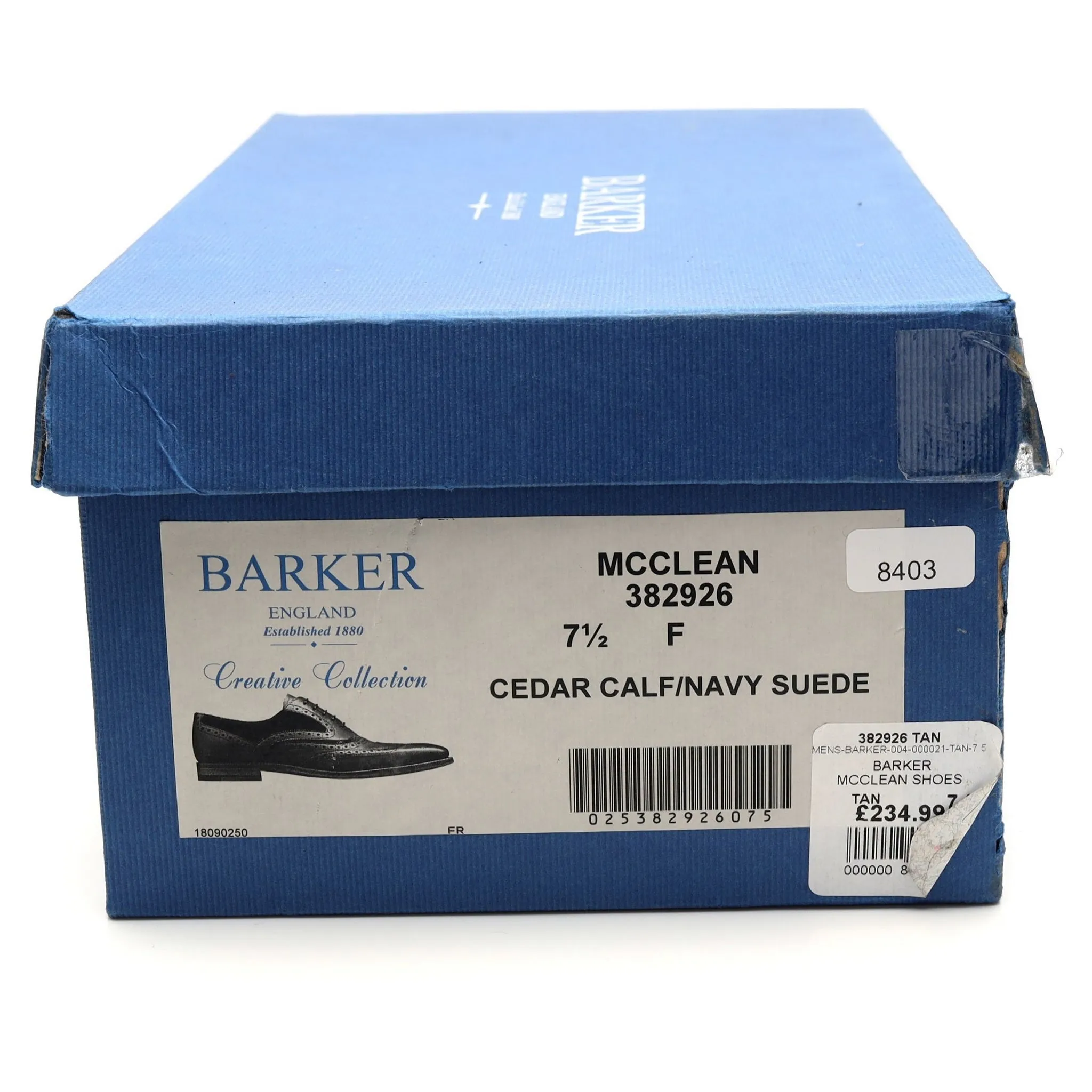 'McClean' Tan Brown Leather Oxford Brogues UK 7.5 F