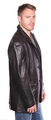 MEN'S BLAZER BUTTER SOFT NEW-ZEALAND LAMB REAL LEATHER CLASSIC STYLE VERY SOFT