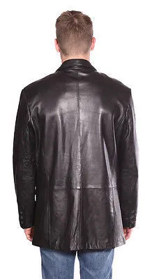 MEN'S BLAZER BUTTER SOFT NEW-ZEALAND LAMB REAL LEATHER CLASSIC STYLE VERY SOFT