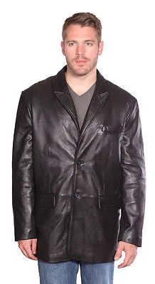 MEN'S BLAZER BUTTER SOFT NEW-ZEALAND LAMB REAL LEATHER CLASSIC STYLE VERY SOFT