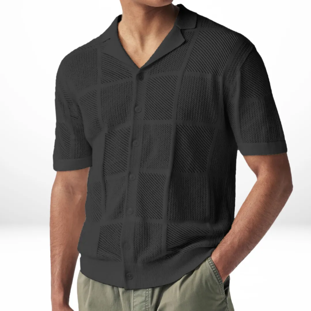 Men's Breathable Knit Casual Shirt by Tasi