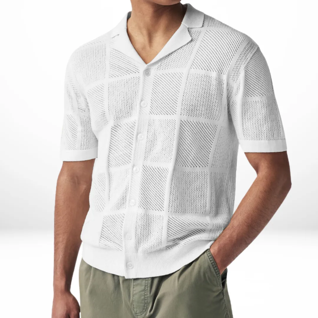 Men's Breathable Knit Casual Shirt by Tasi