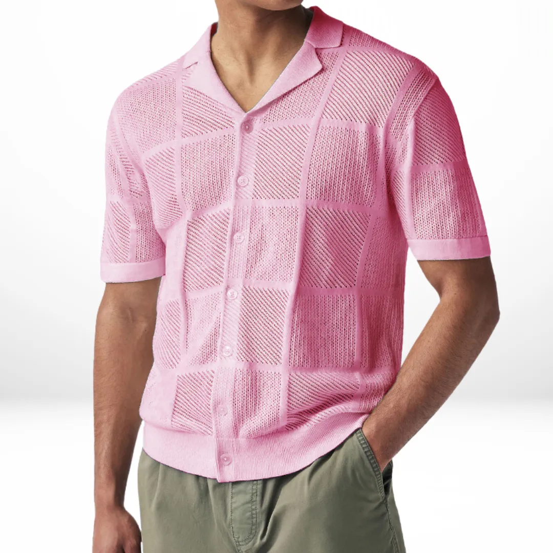 Men's Breathable Knit Casual Shirt by Tasi