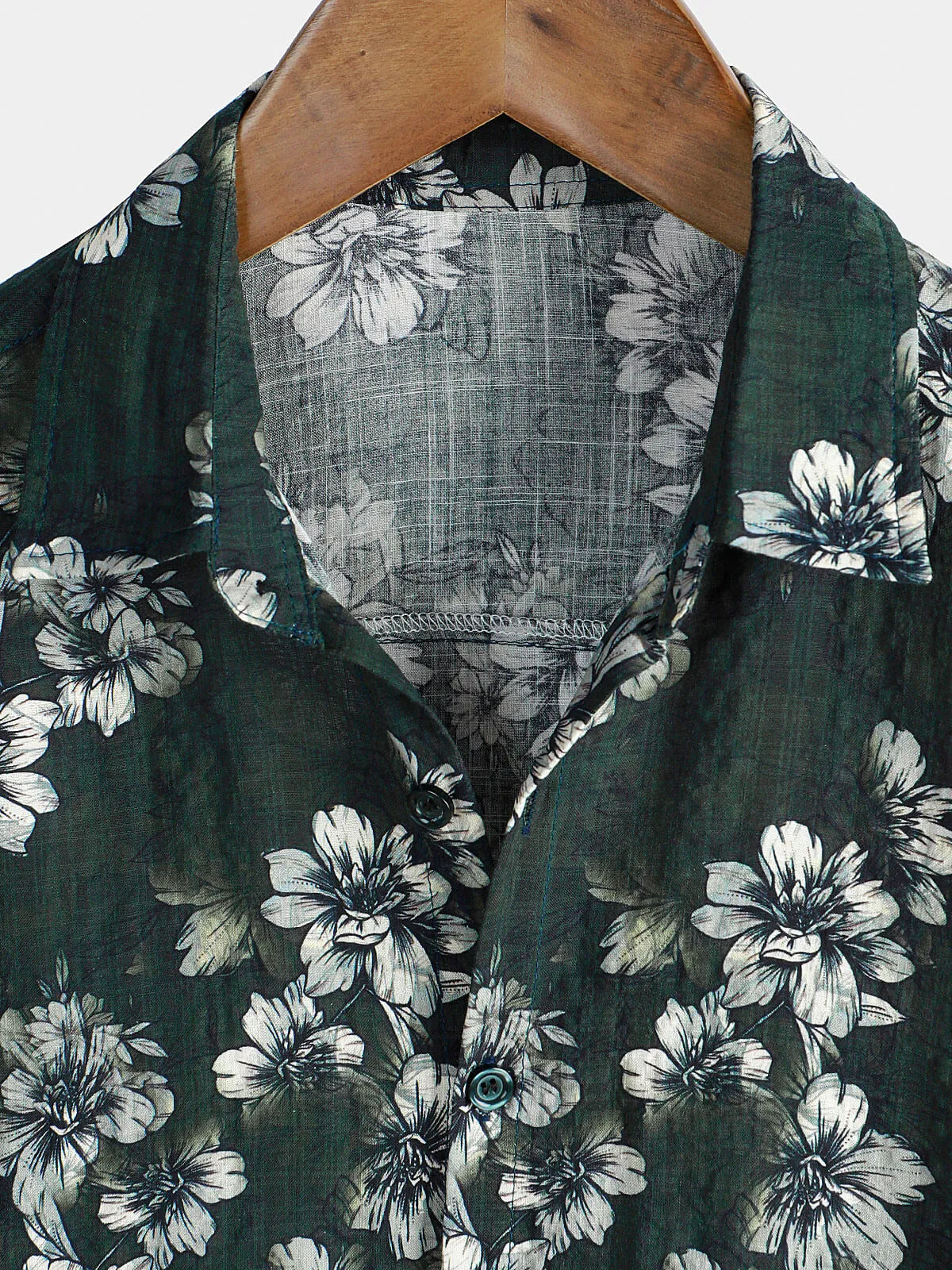 Men's Casual Cotton Floral Beach Short Sleeve Summer Shirt