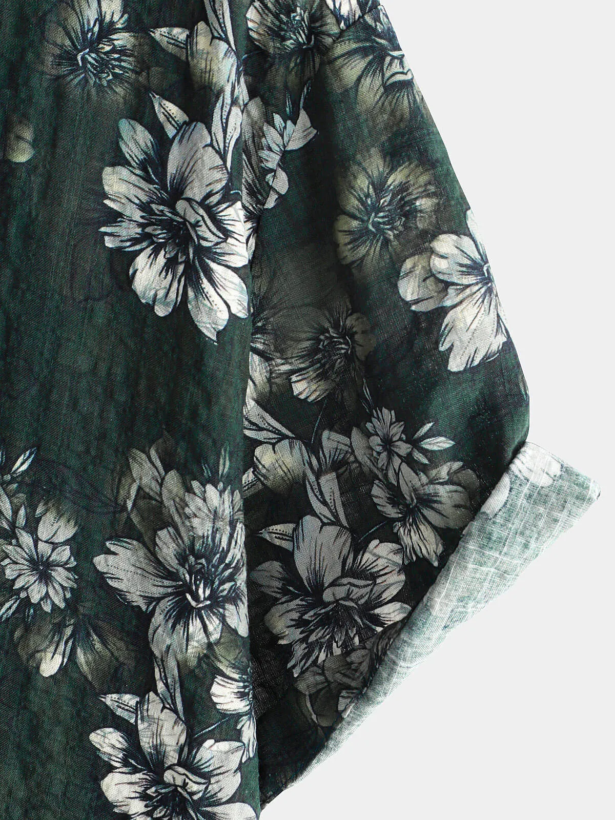 Men's Casual Cotton Floral Beach Short Sleeve Summer Shirt