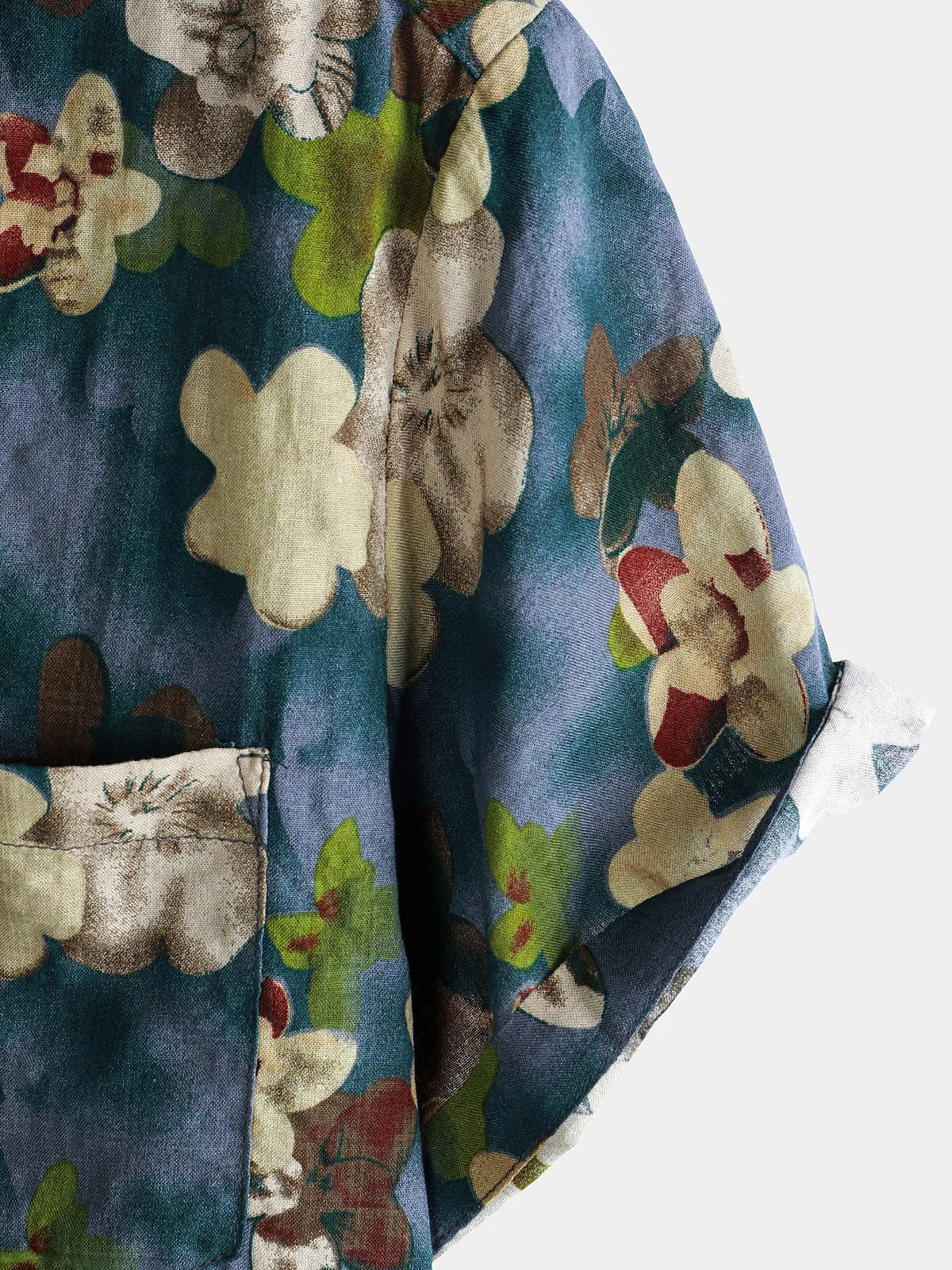 Men's Casual Floral Print Holiday Hawaiian Short Sleeve Shirt