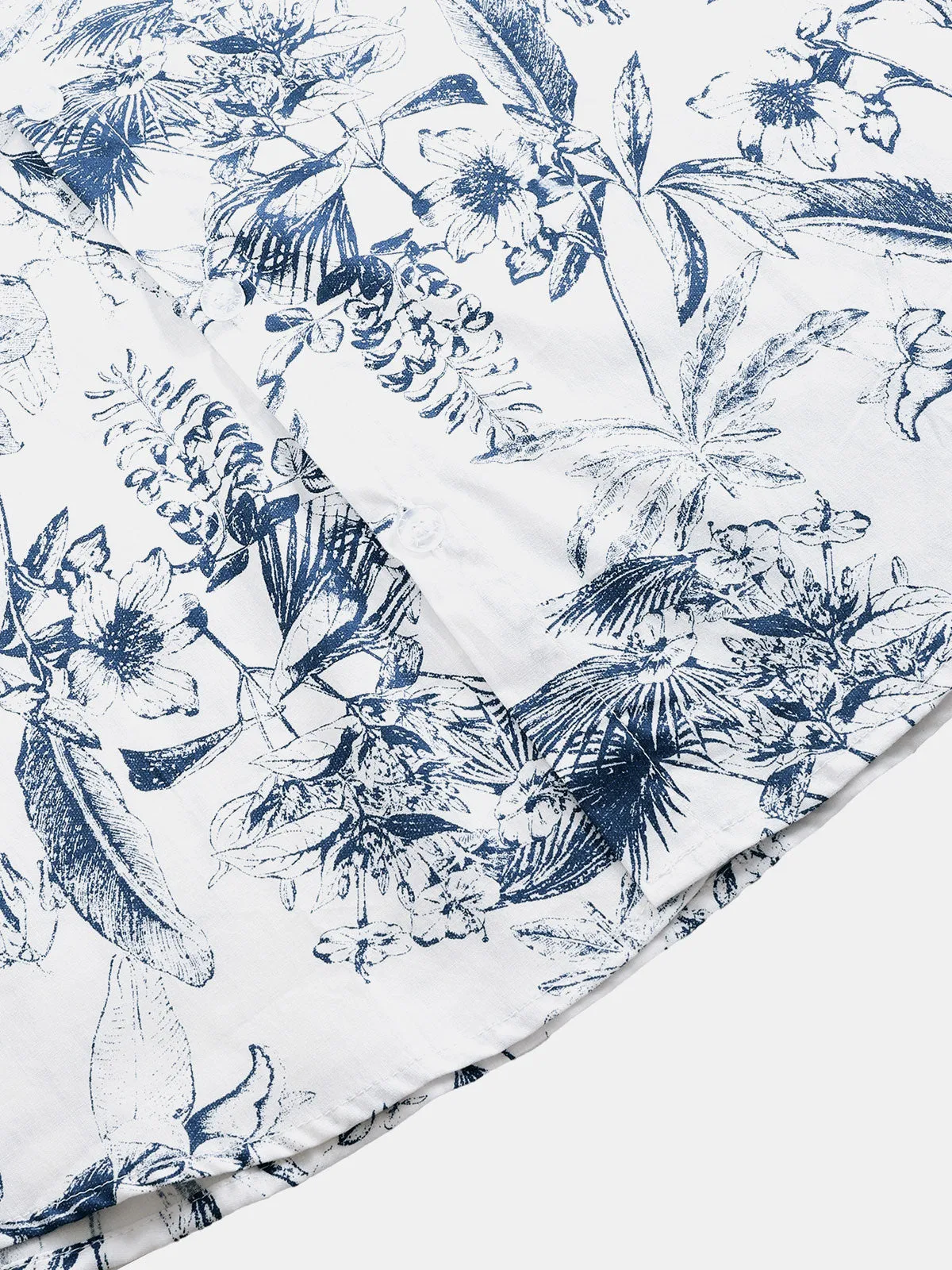 Men's Casual Summer Floral Cotton Holiday Short Sleeve Shirt