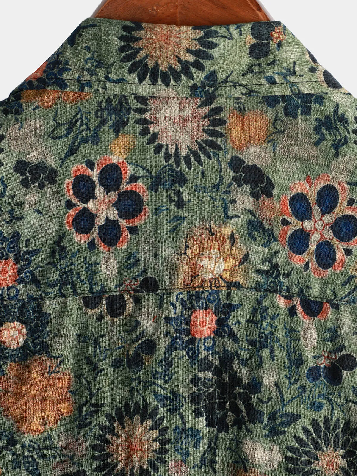 Men's Casual Vintage Floral Print Short Sleeve Shirt