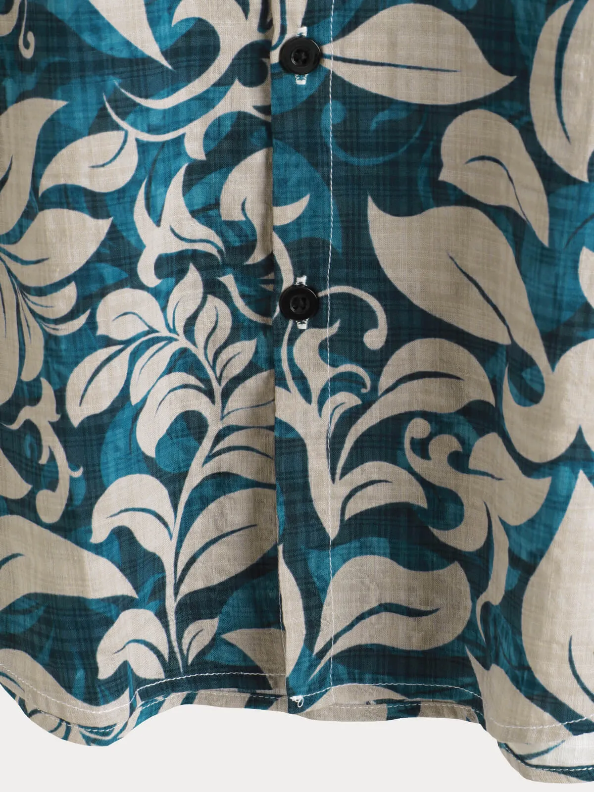 Men's Casual Vintage Holiday Floral Button Up Short Sleeve Shirt