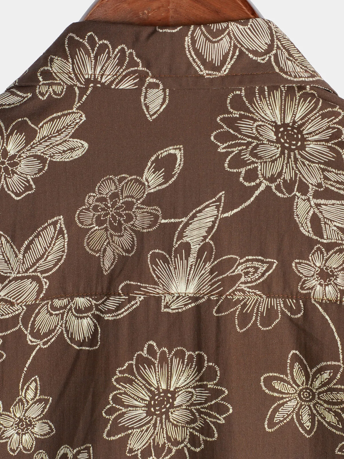 Men's Floral Brown Hawaiian Holiday Short Sleeve Shirt