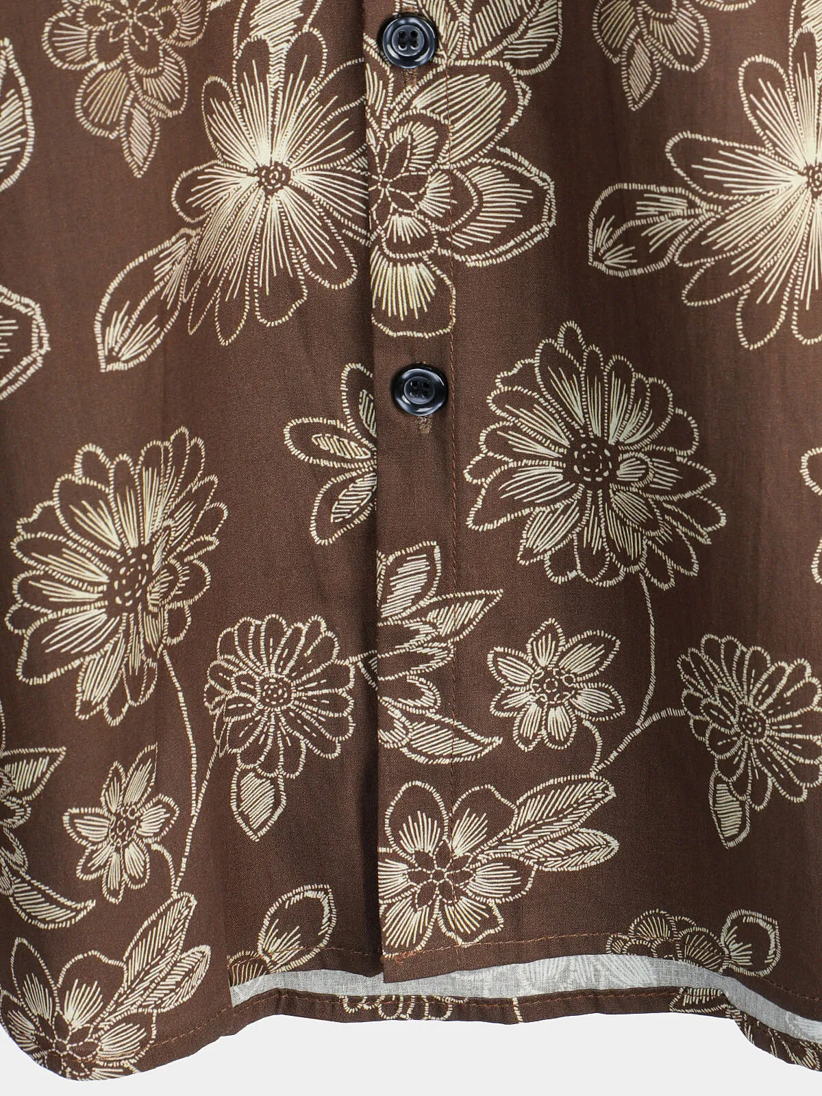 Men's Floral Brown Hawaiian Holiday Short Sleeve Shirt