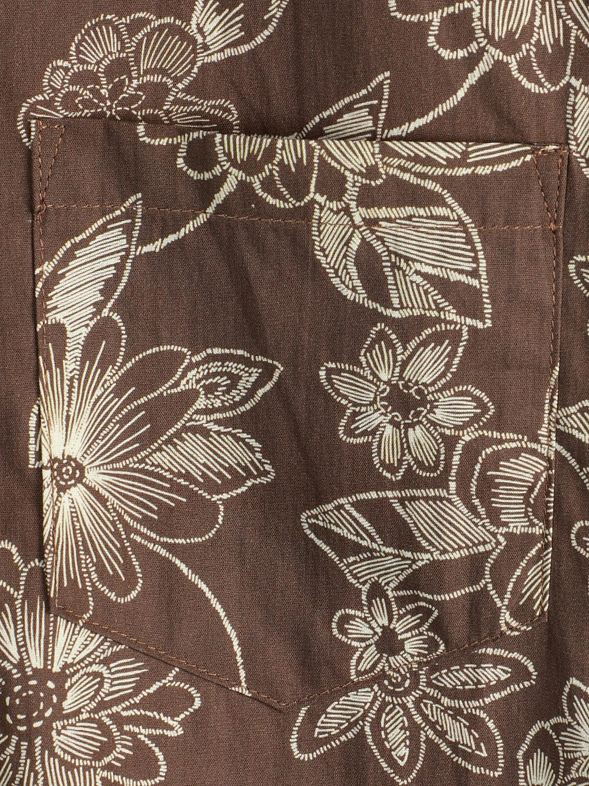 Men's Floral Brown Hawaiian Holiday Short Sleeve Shirt