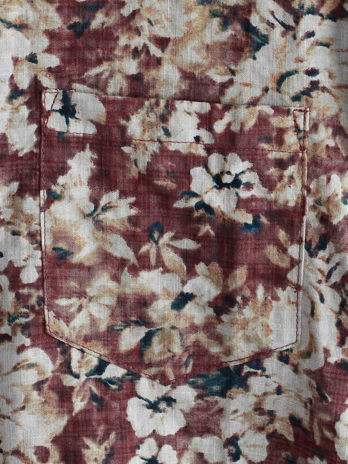 Men's Floral Holiday Casual Pocket Short Sleeve Button Up Shirt