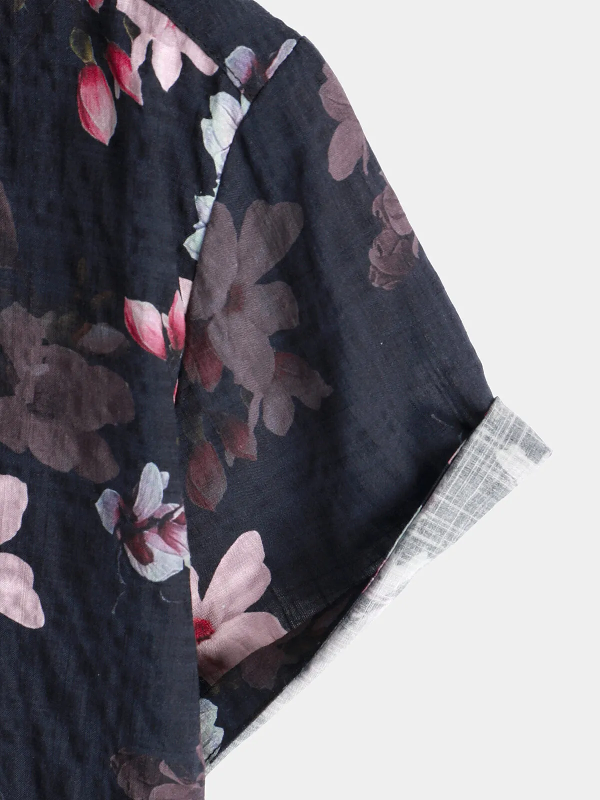 Men's Floral Holiday Hawaiian Short Sleeve Beach Button Up Summer Shirt