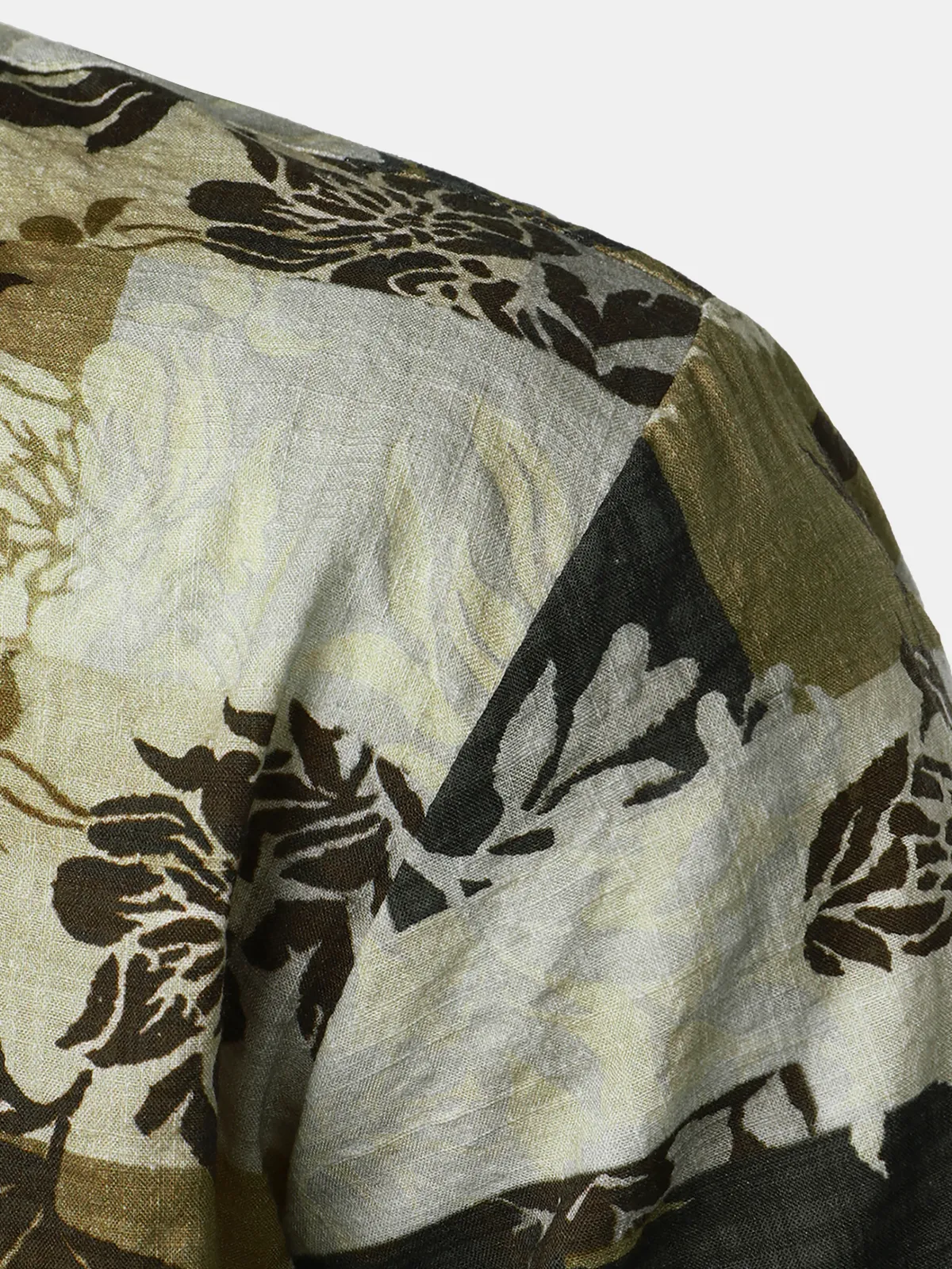 Men's Floral Print Vintage Beach Short Sleeve Button Up Shirt