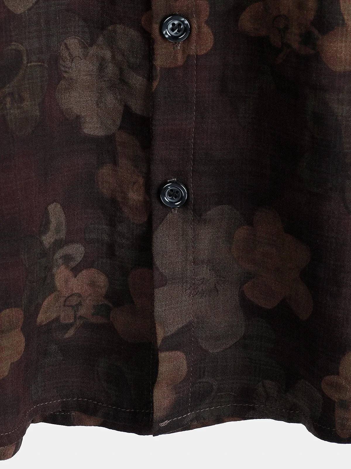 Men's Floral Print Vintage Breathable Cotton Short Sleeve Shirt