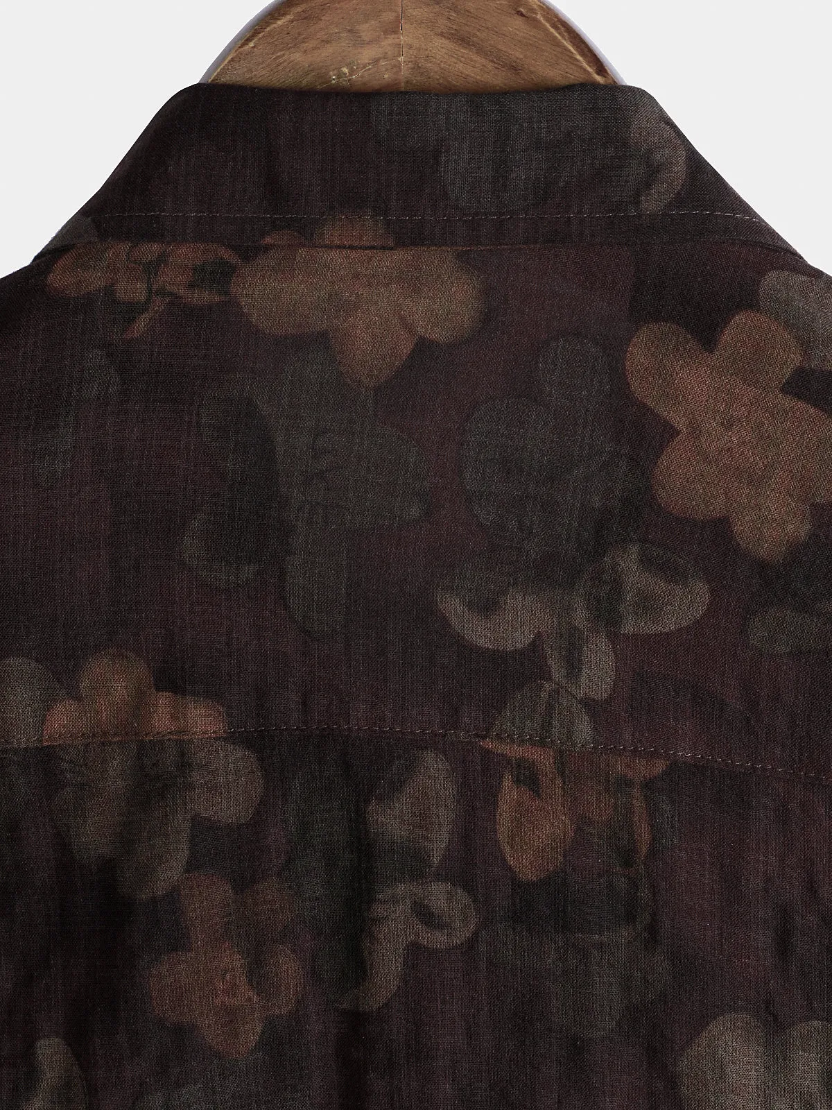 Men's Floral Print Vintage Breathable Cotton Short Sleeve Shirt
