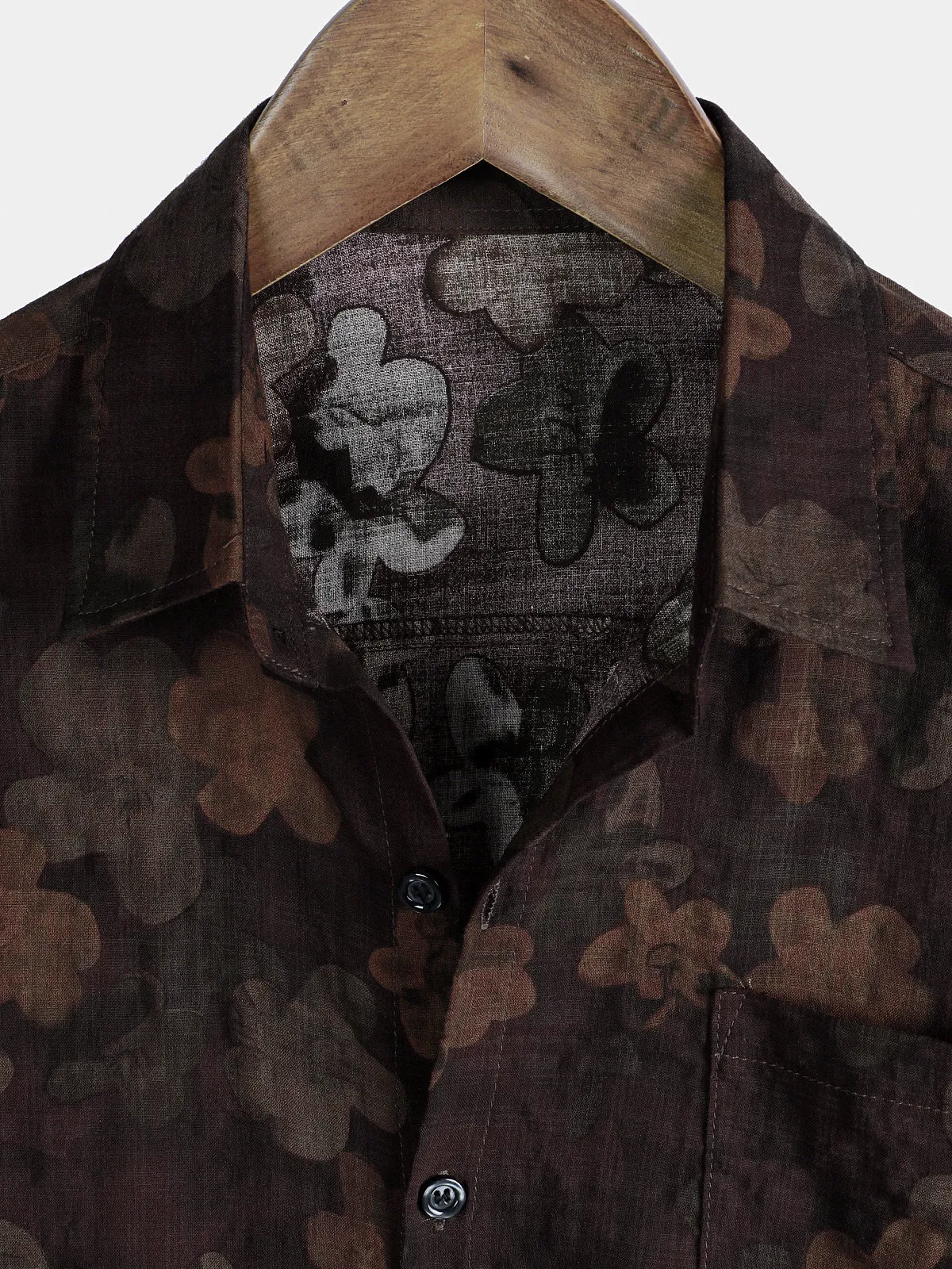 Men's Floral Print Vintage Breathable Cotton Short Sleeve Shirt