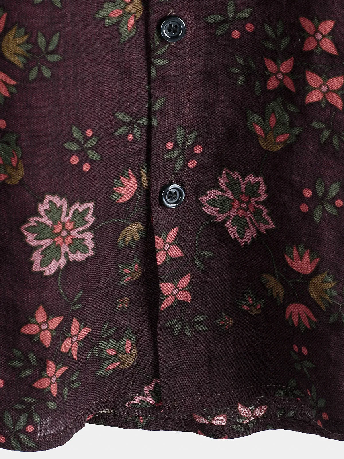 Men's Floral Print Vintage Holiday Brown Hawaiian Short Sleeve Shirt