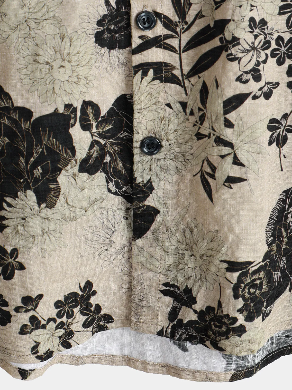 Men's Floral Vintage Short Sleeve Leisure Cotton Shirt
