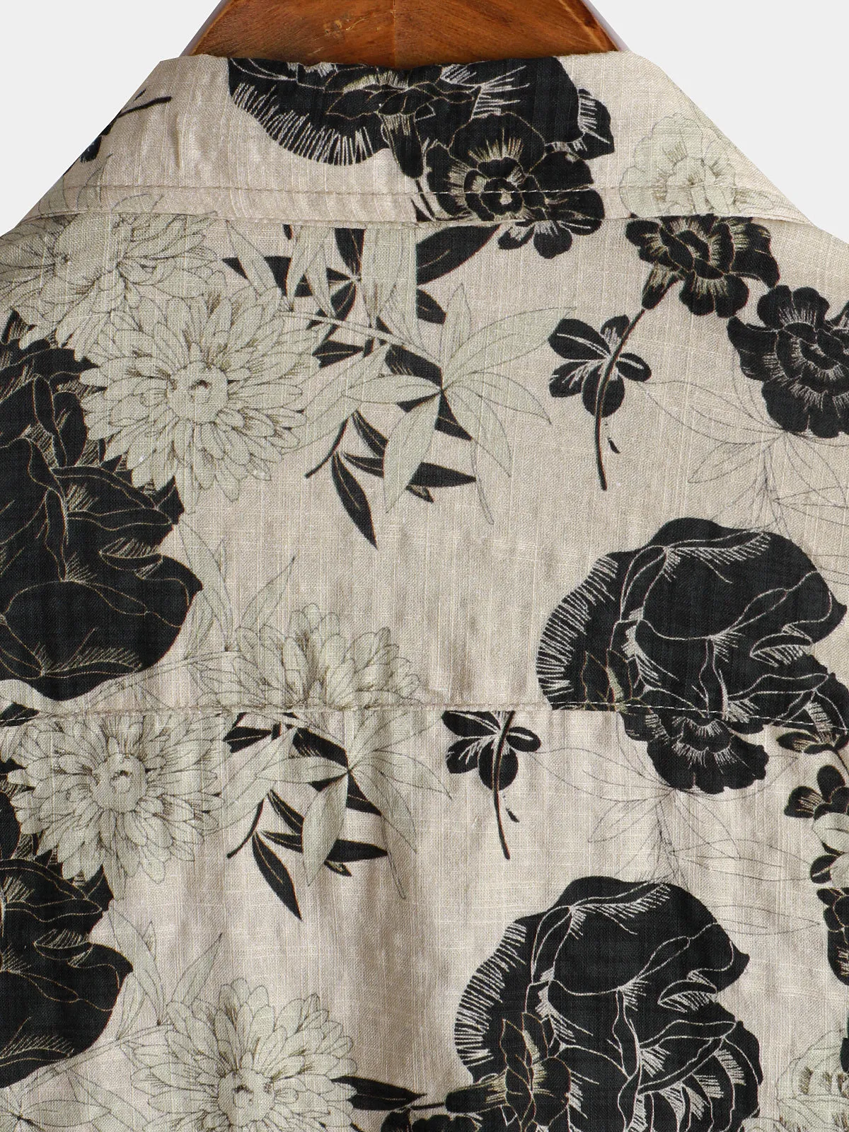 Men's Floral Vintage Short Sleeve Leisure Cotton Shirt