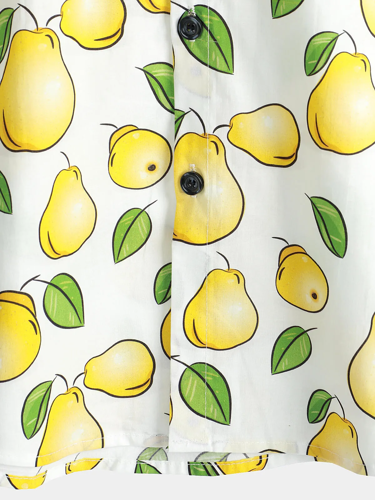Mens Funny Hawaiian Pear Fruit Short Sleeve Button Up Shirt