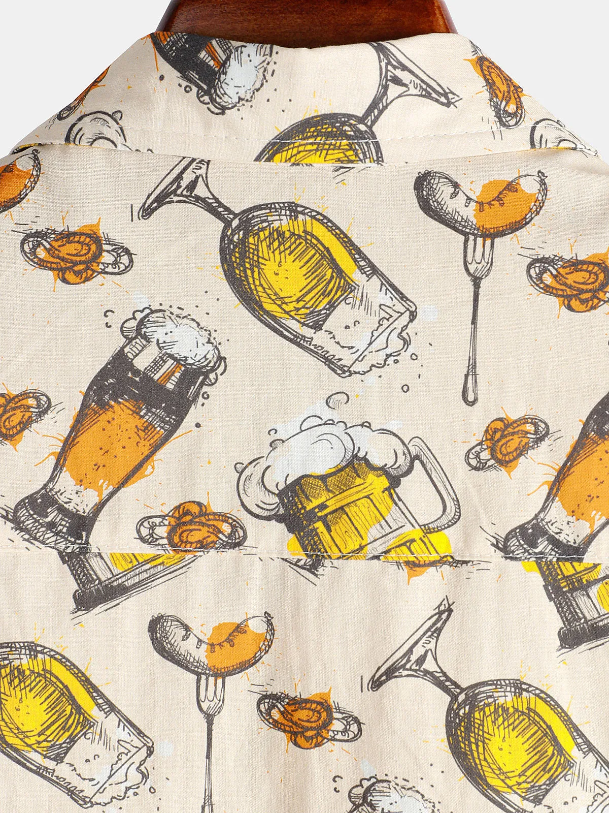 Men's Holiday Casual Beer Short Sleeve Button Up  Shirt