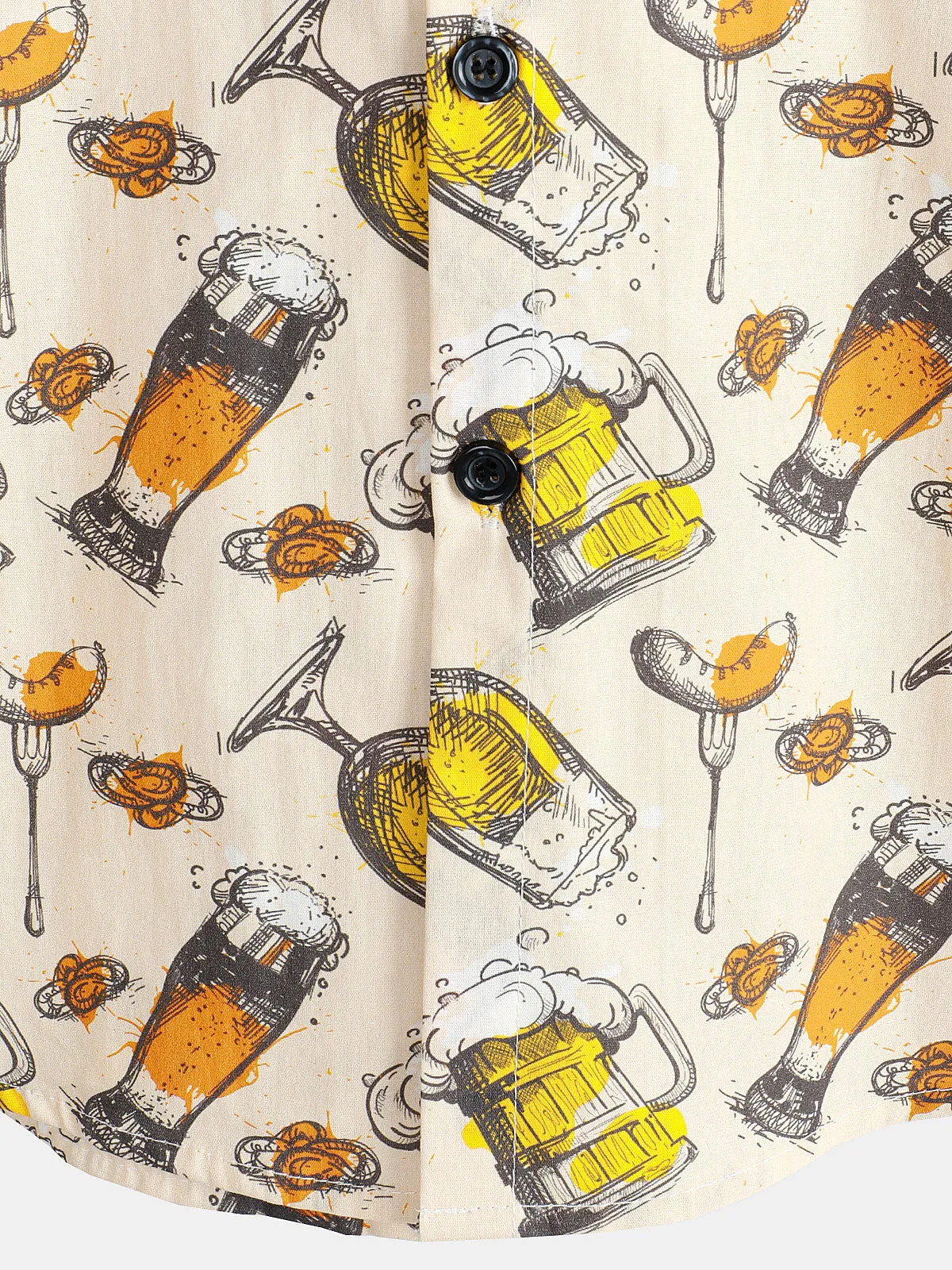 Men's Holiday Casual Beer Short Sleeve Button Up  Shirt