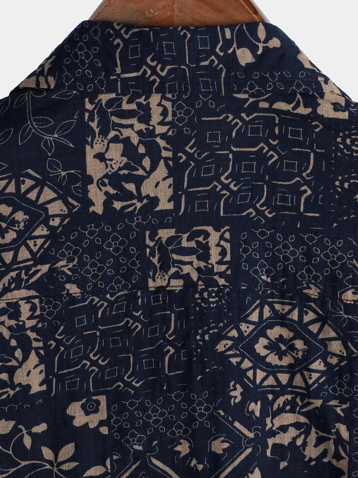 Men's Holiday Cotton Hawaiian Button Up Vintage Shirt