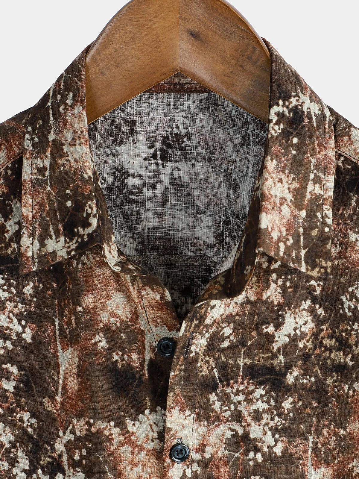 Men's Retro Cotton Beach Pocket Vacation Brown Hawaiian Summer Shirt