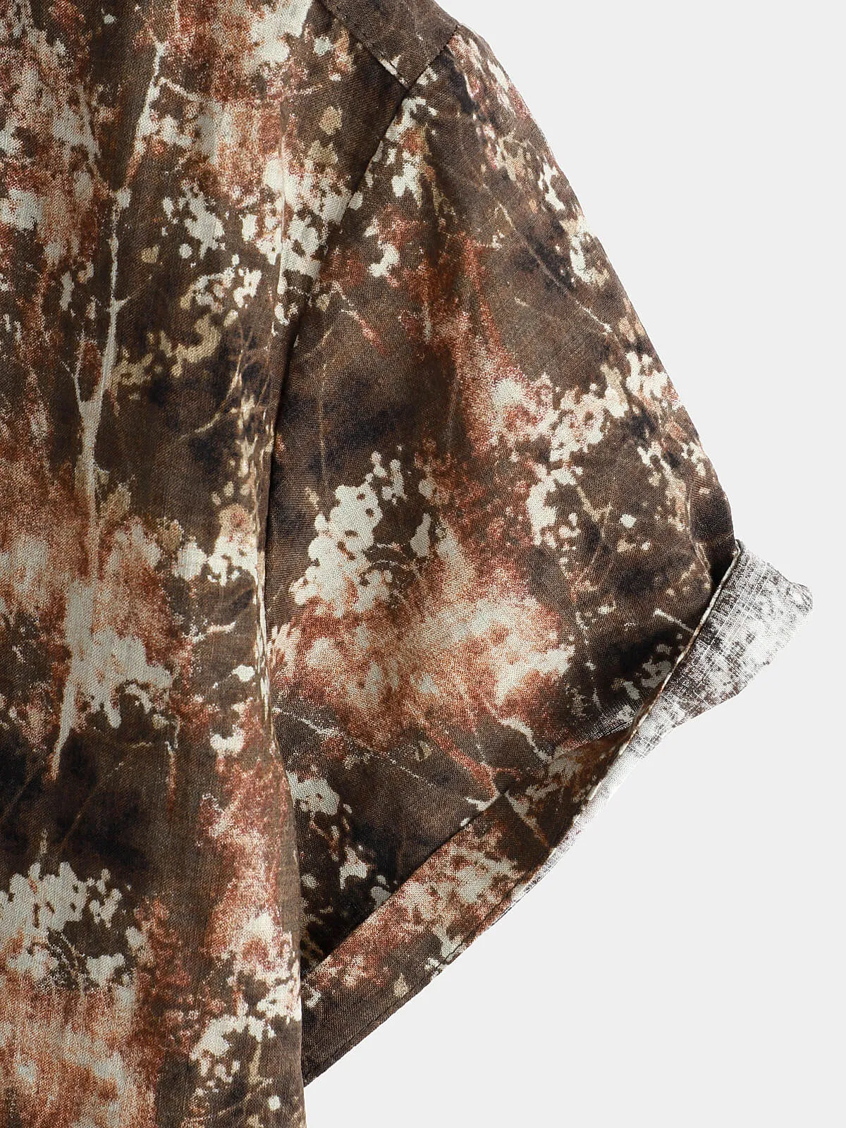 Men's Retro Cotton Beach Pocket Vacation Brown Hawaiian Summer Shirt