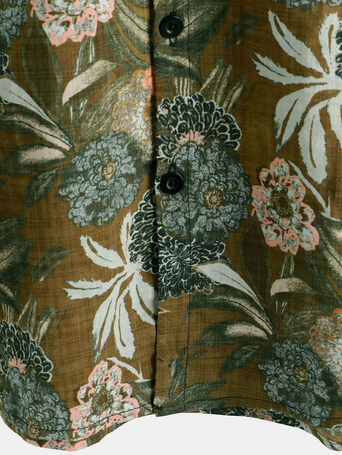Men's Retro Floral Button Up Short Sleeve Shirt