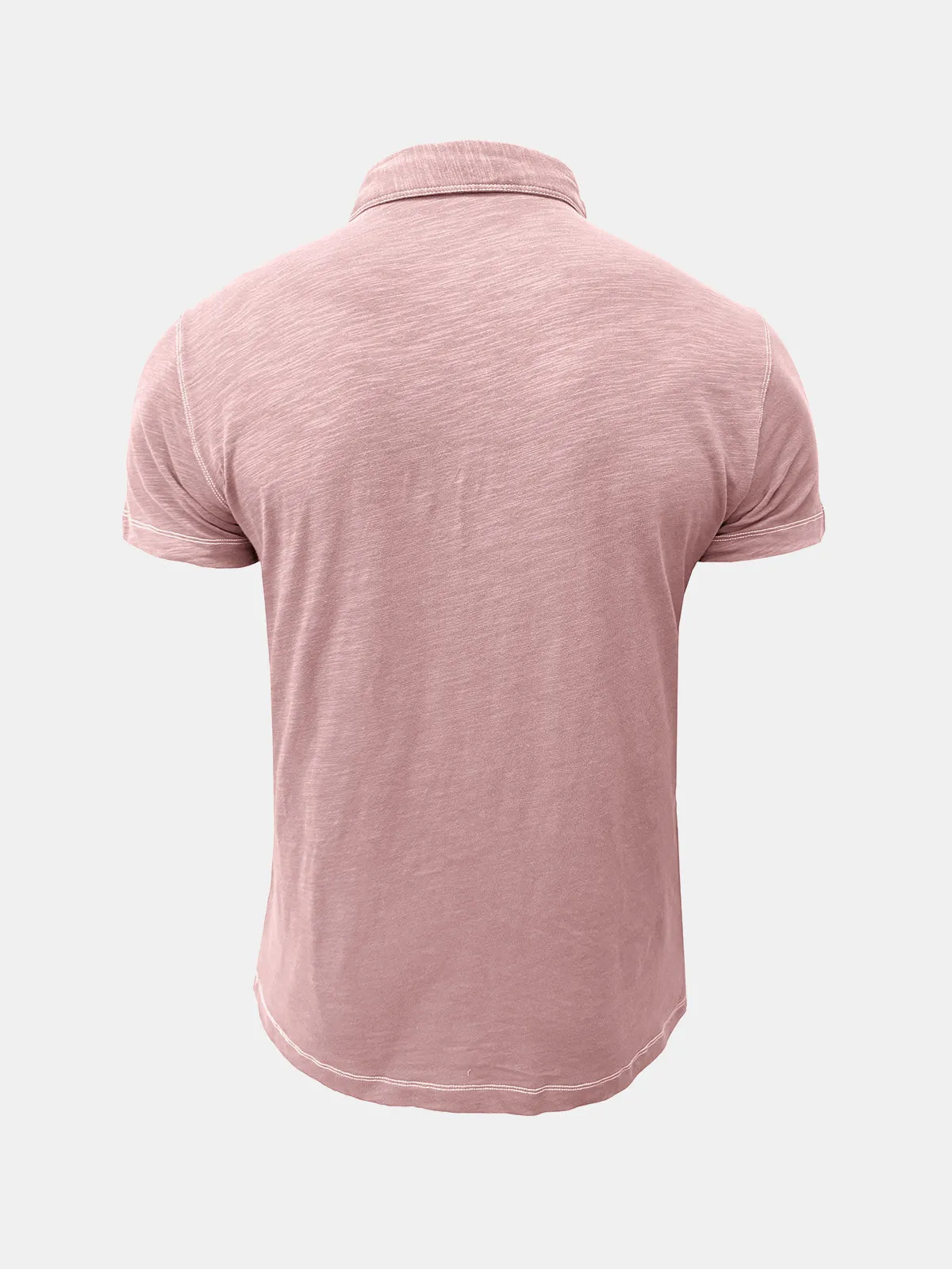 Men's Solid Color Leisure Summer Breathable Cotton Short Sleeve Polo Shirt