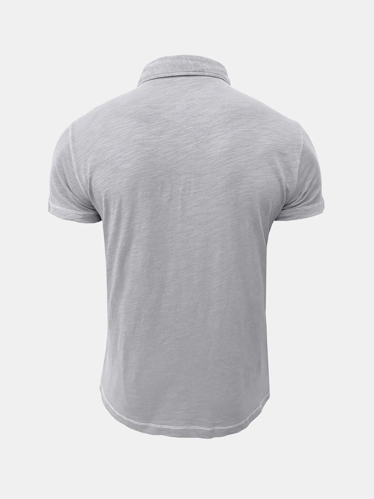 Men's Solid Color Leisure Summer Breathable Cotton Short Sleeve Polo Shirt