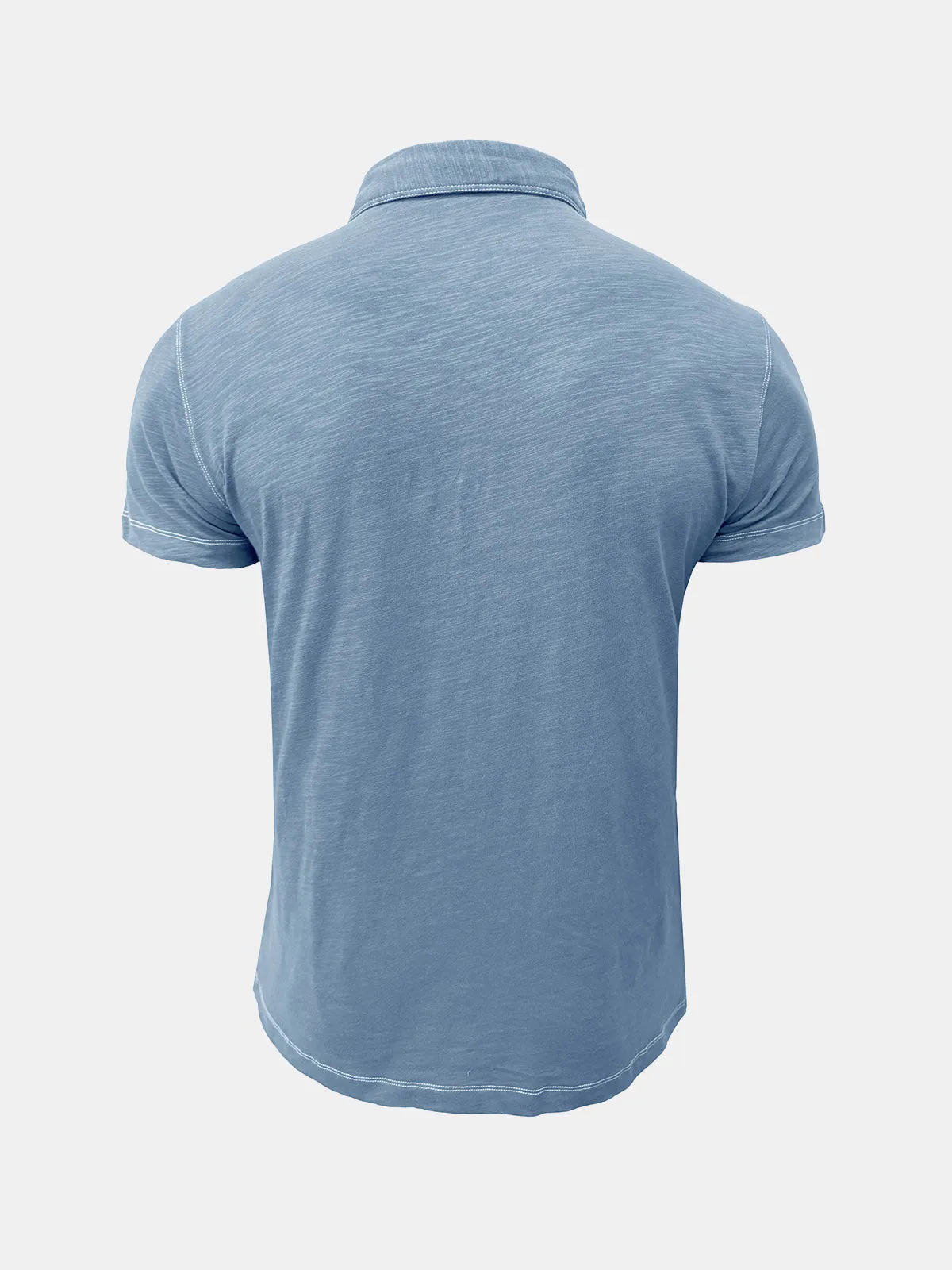 Men's Solid Color Leisure Summer Breathable Cotton Short Sleeve Polo Shirt