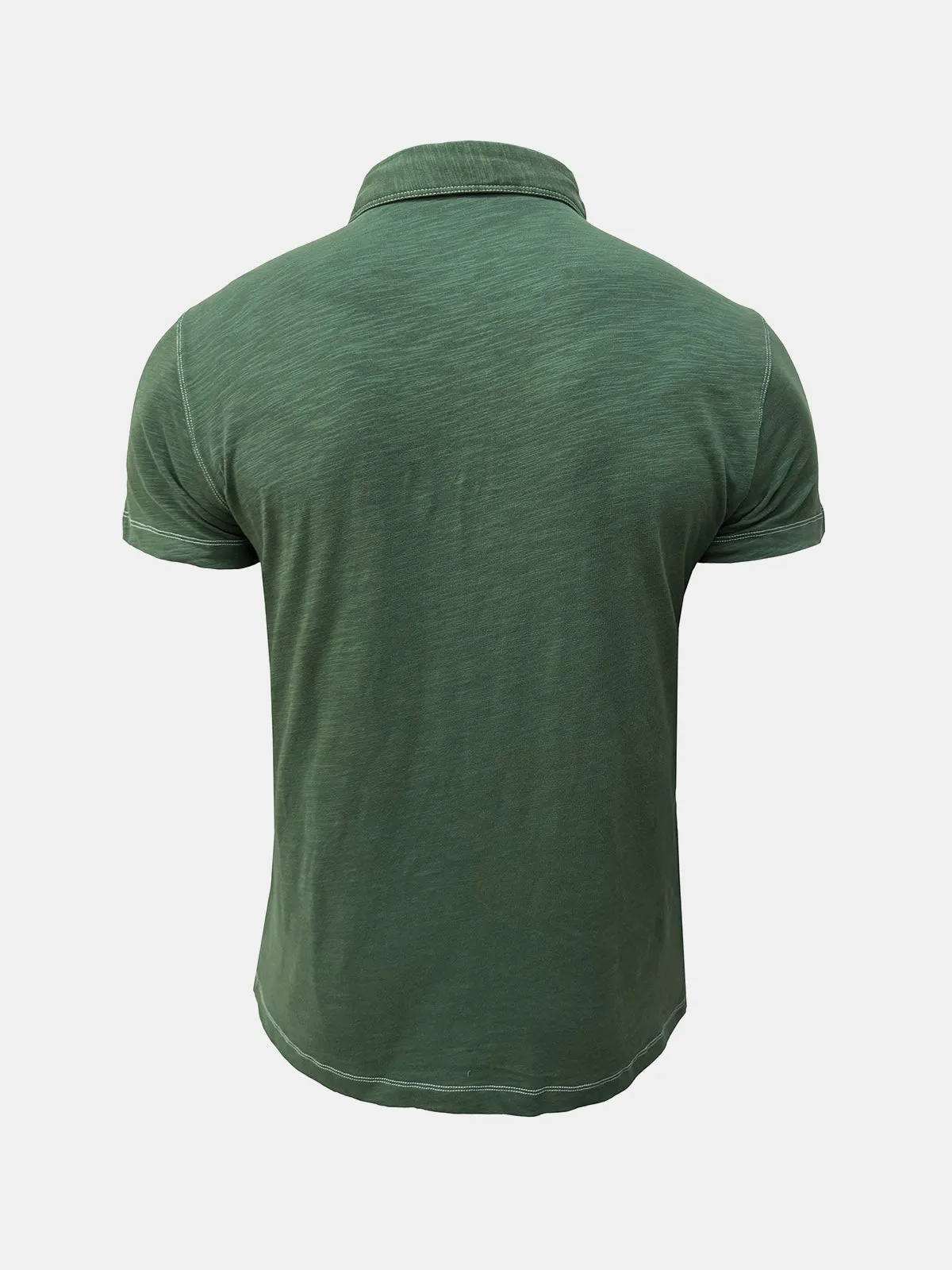 Men's Solid Color Leisure Summer Breathable Cotton Short Sleeve Polo Shirt