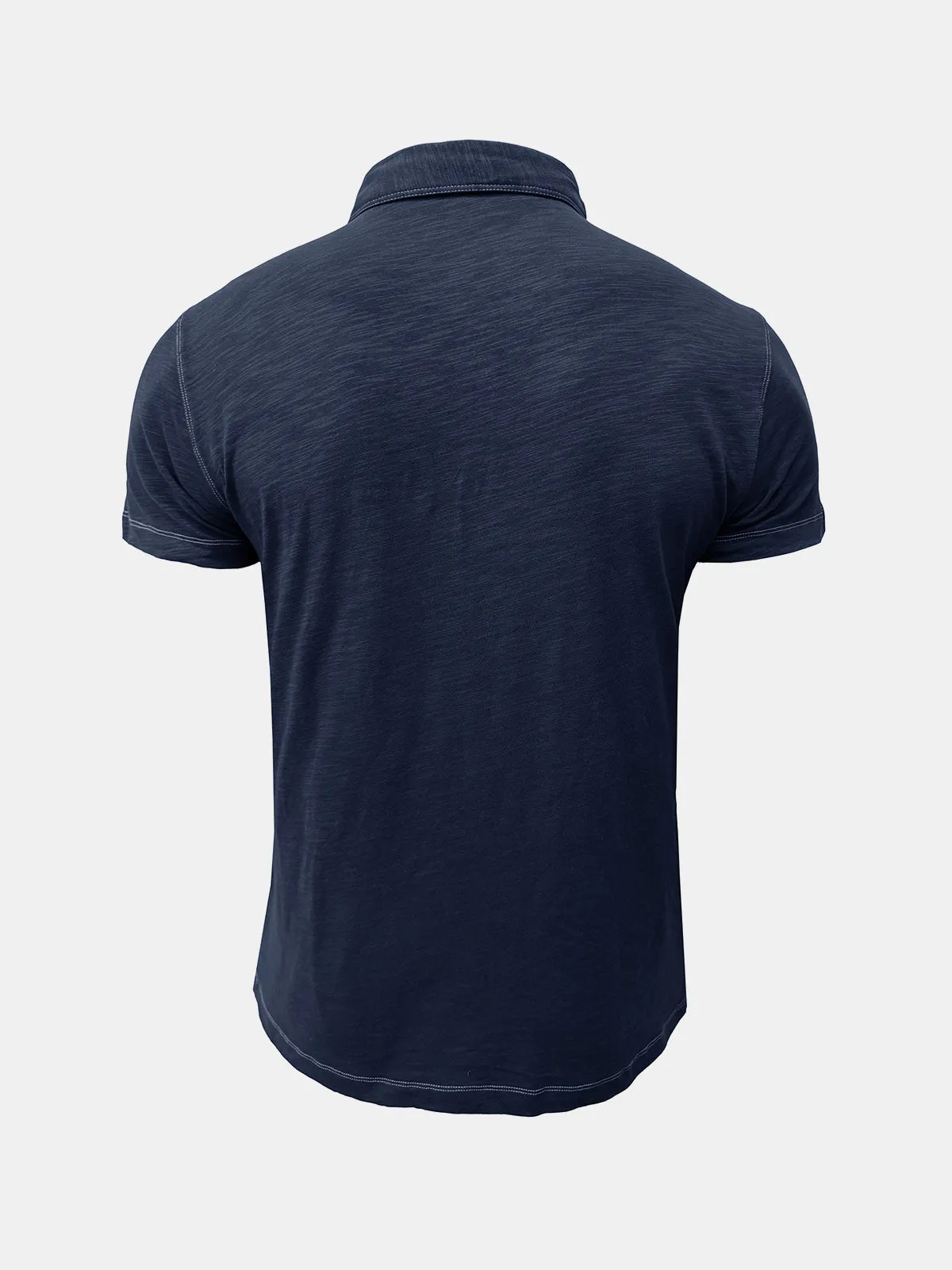 Men's Solid Color Leisure Summer Breathable Cotton Short Sleeve Polo Shirt