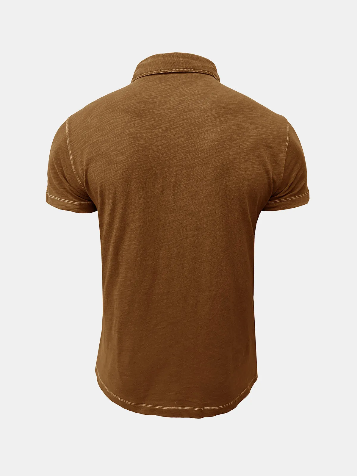 Men's Solid Color Leisure Summer Breathable Cotton Short Sleeve Polo Shirt