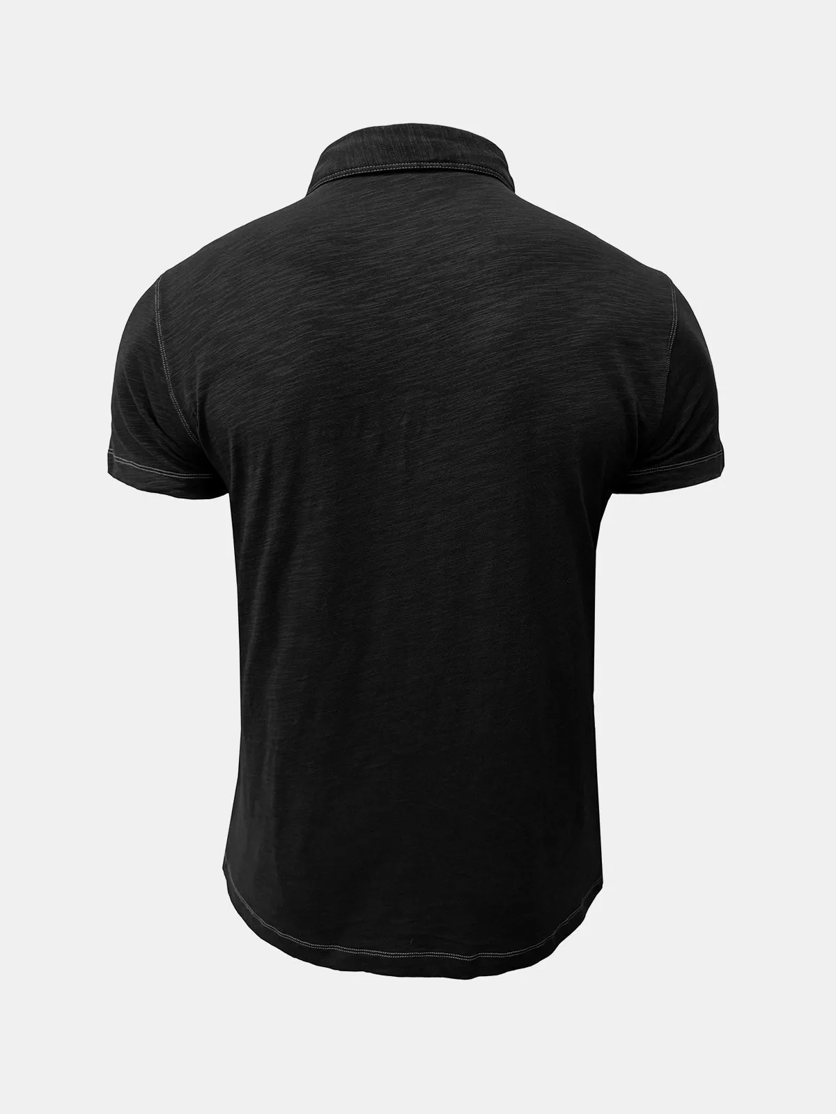 Men's Solid Color Leisure Summer Breathable Cotton Short Sleeve Polo Shirt