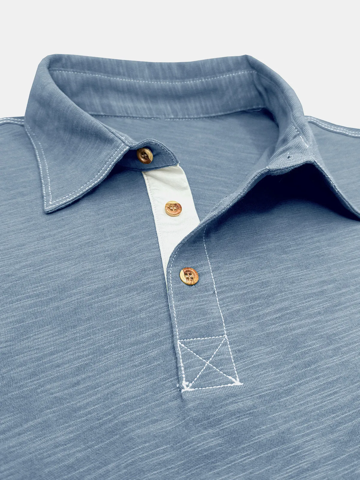 Men's Solid Color Leisure Summer Breathable Cotton Short Sleeve Polo Shirt