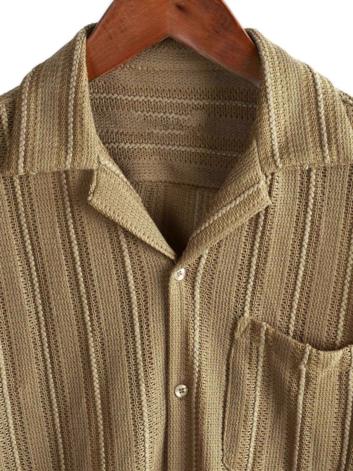 Men's Summer Lace Short Sleeve Casual Button Up Beach Shirt