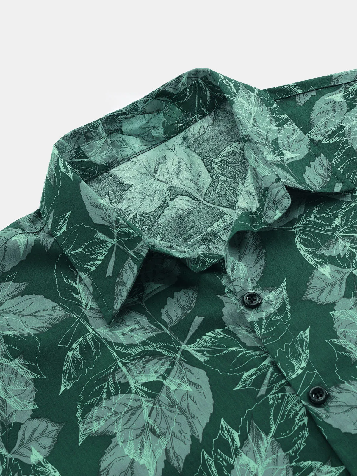 Men's Tropical Print Cotton Summer Beach Holiday Short Sleeve Shirt