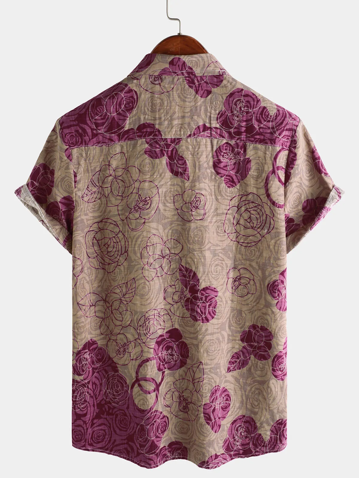 Men's Vintage Floral Casual Short Sleeve Shirt