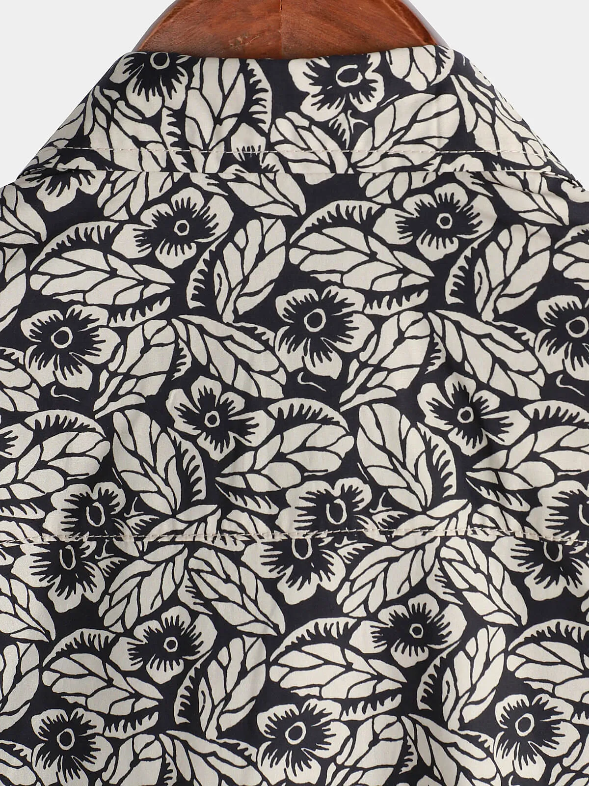 Men's Vintage Floral Holiday Cotton Button Up Short Sleeve Shirt