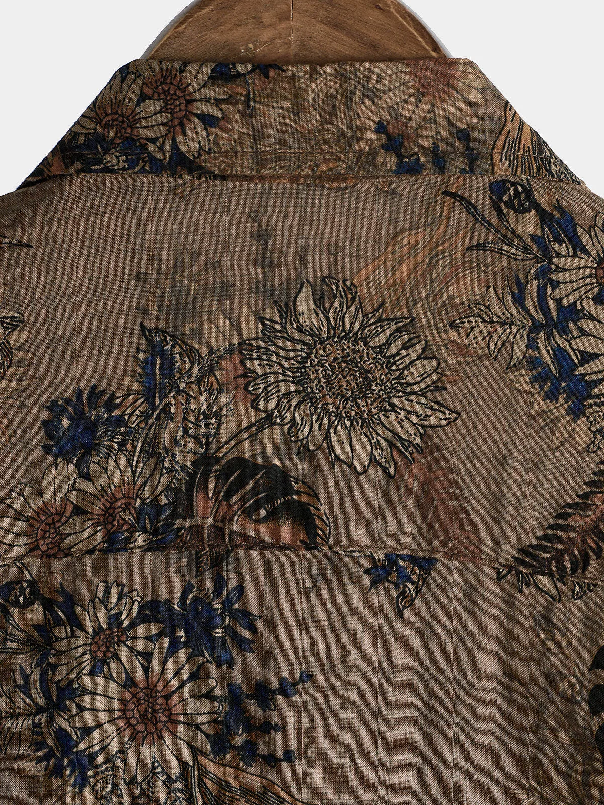 Men's Vintage Floral Vacation Summer Button Up Short Sleeve Shirt