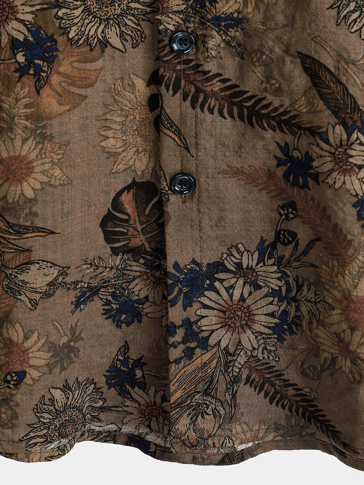 Men's Vintage Floral Vacation Summer Button Up Short Sleeve Shirt