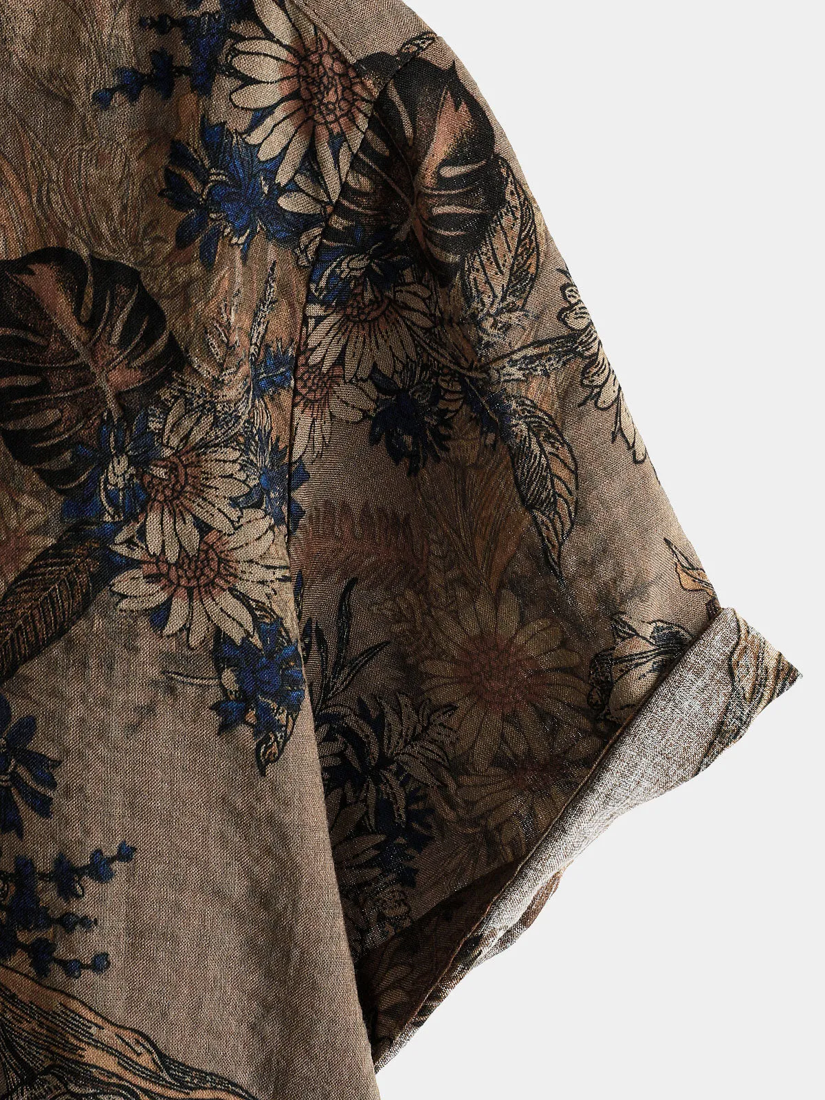 Men's Vintage Floral Vacation Summer Button Up Short Sleeve Shirt
