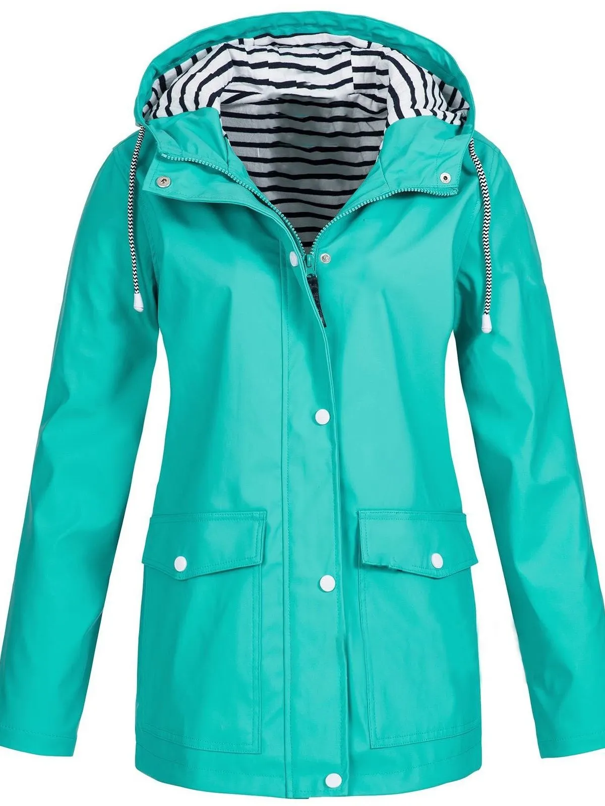 Men���s Waterproof Windproof Jacket | Lightweight, Breathable Fabric, Adjustable Hood & Zippered Pockets
