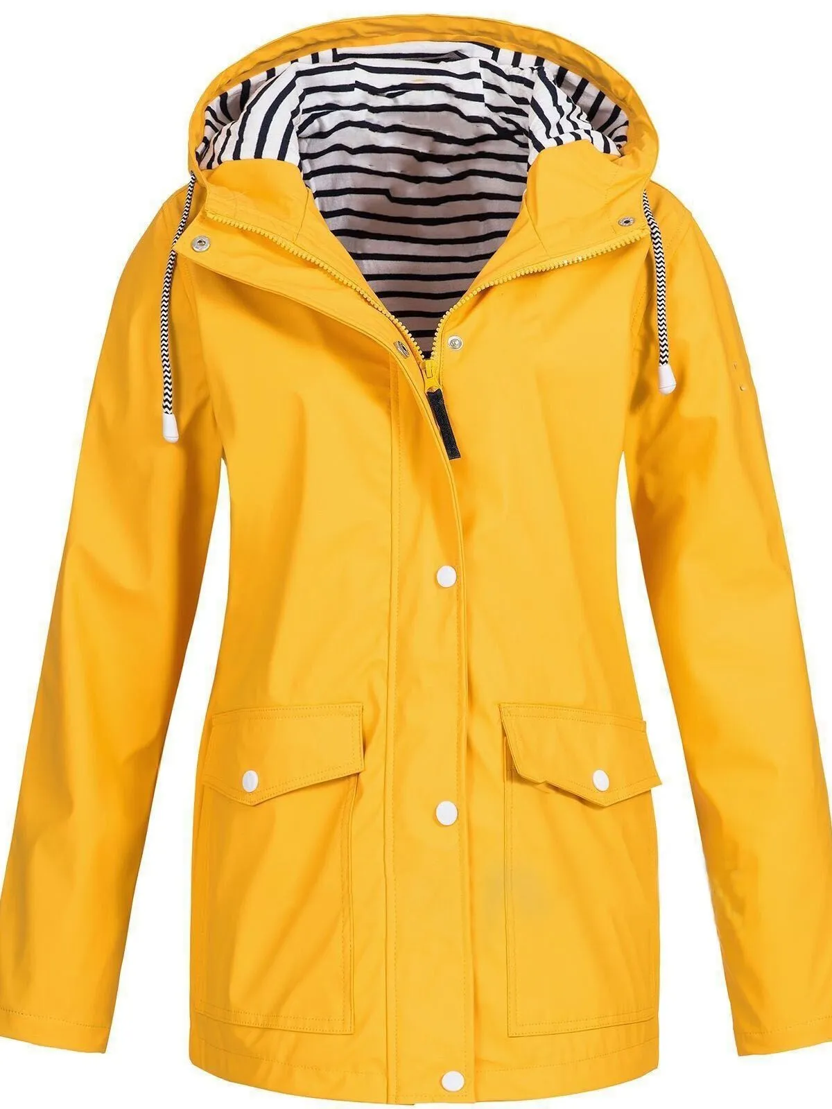Men���s Waterproof Windproof Jacket | Lightweight, Breathable Fabric, Adjustable Hood & Zippered Pockets