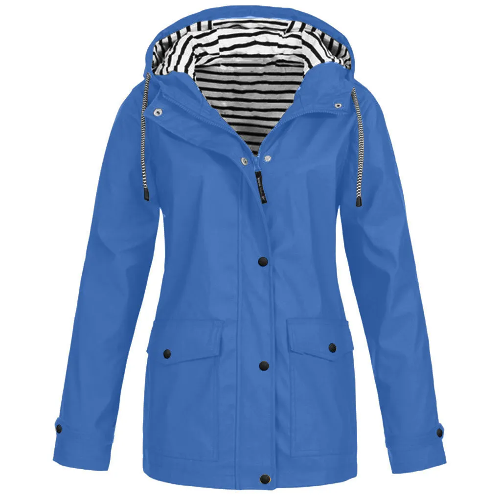Men���s Waterproof Windproof Jacket | Lightweight, Breathable Fabric, Adjustable Hood & Zippered Pockets